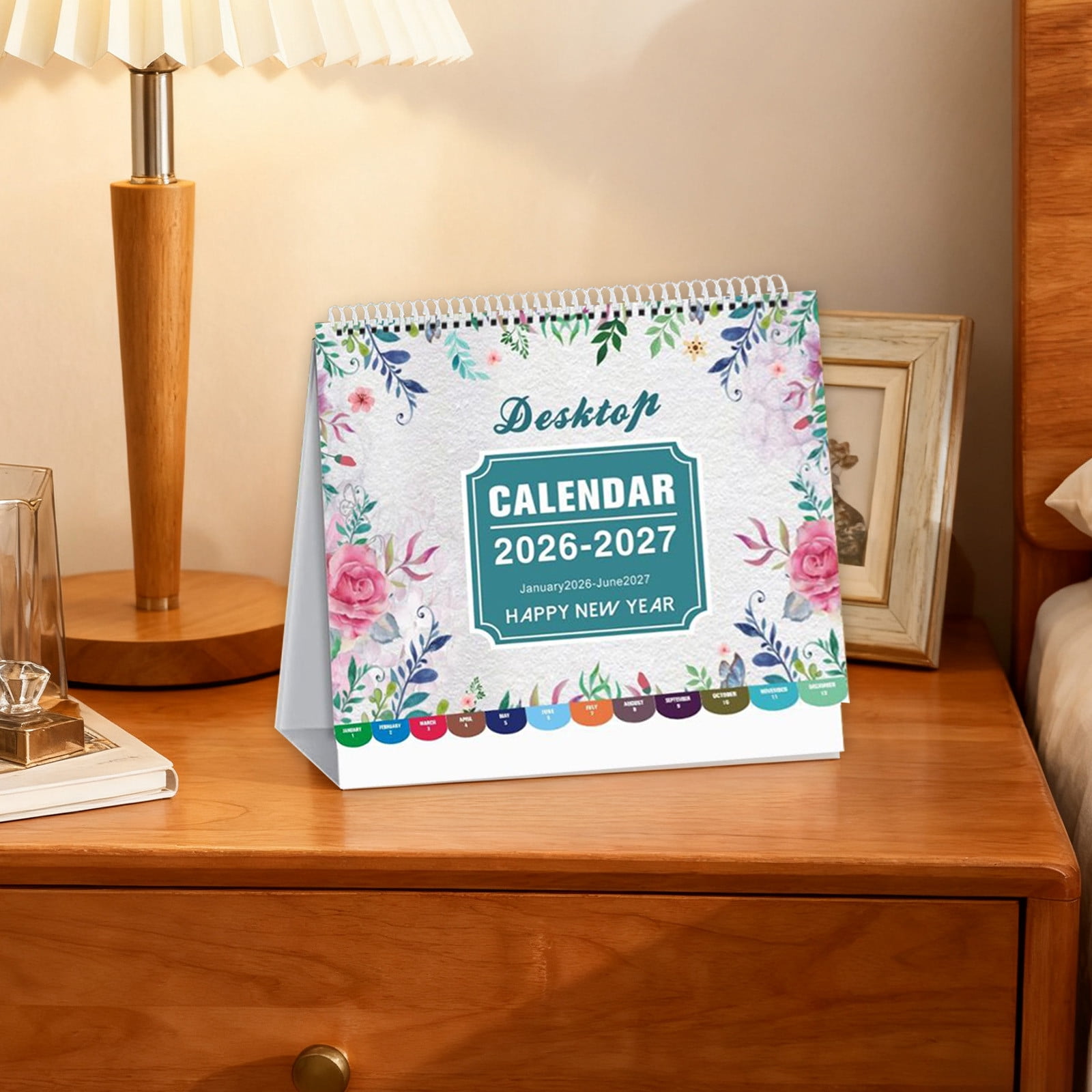 HomeKingdee 2026-2027 Calendar Twin-Coil Binding Tabletop Calendar Runs from January 2026 to June 2027 Office Desk Calendar Planner