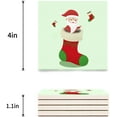 thumbnail image 3 of FMSHPON Merry Christmas Santa Claus Set of 4 Coaster for Drinks, Absorbent Ceramic Stone Coasters Cup Mat with Cork Base for Home Kitchen Room Coffee Table Bar Decor, 3 of 4