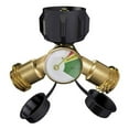 thumbnail image 1 of Propane Y-Splitter Adapter with Gauge 2 Way LP Gas Adapter BBQ Tee Connector, 1 of 7