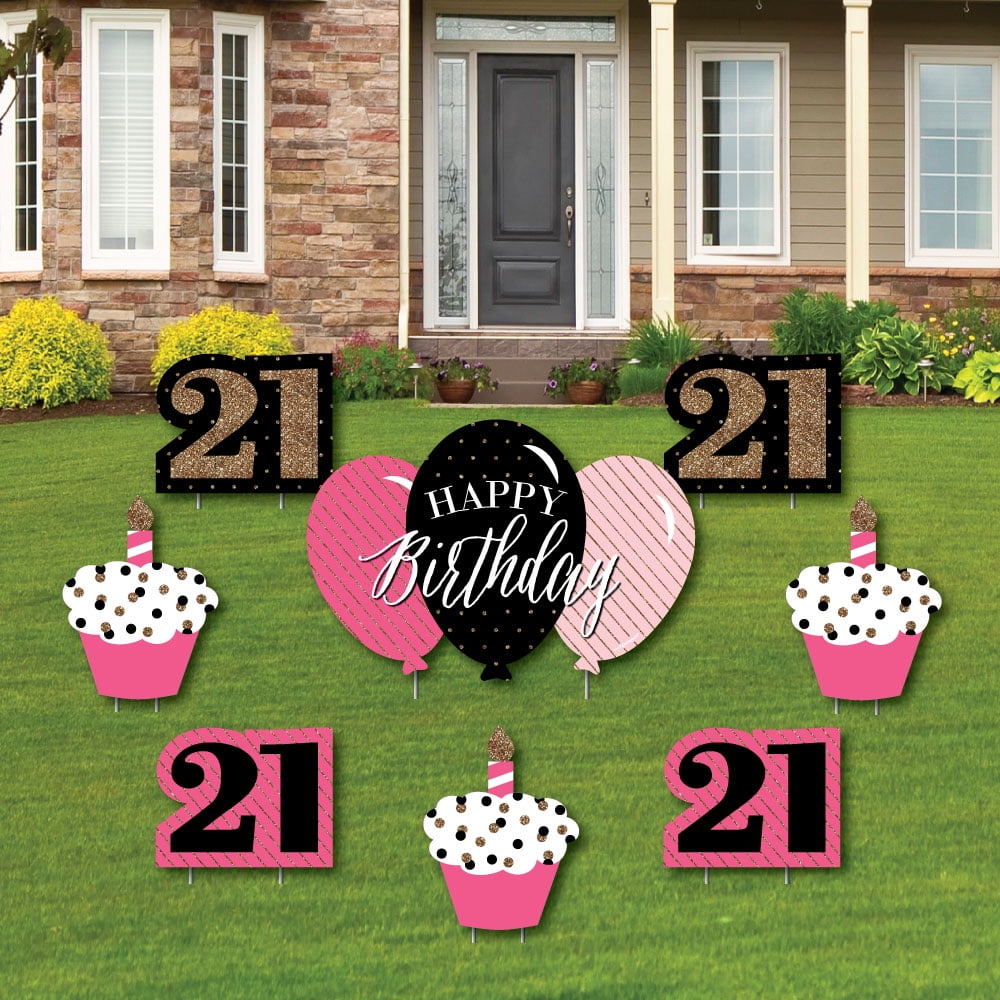 Finally 21 Girl 21st Birthday Yard Sign & Outdoor Lawn Decorations