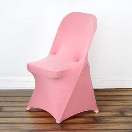 - 5PCS Stretchy Spandex Fitted Folding Chair Cover, Rose Quartz