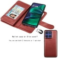 thumbnail image 5 of For Motorola Moto G Stylus 5G 2025 Wallet Case with Card Holder for Women Men, Leather Wallet for Moto G Stylus 5G 2025 Case, Tekcoo Detachable Magnetic Kickstand Cover with Wrist Strap, Wine Red, 5 of 8