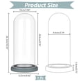 thumbnail image 2 of 1pc Glass Dome Cover Decorative Display Case Cloche Bell Jar Terrarium with Wood Base Clear 125x263mm, 2 of 6
