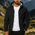 thumbnail image 4 of Jessboyy Jackets for Men with Hood Fall Winter Hiking Climbing Outdoor Jacket Trendy Pockets Hooded Midweight Windbreaker Black,XXXL, 4 of 7