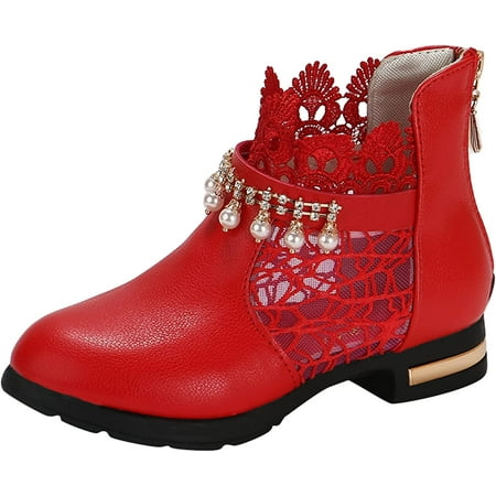 

QWZNDZGR Winter Warm Shoes Lightweight Walking Sneakers Toddler Girl Warm Winter Snow Boots Plush Leather Waterproof Boots