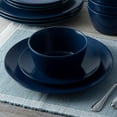 thumbnail image 3 of Colorscapes Navy-on-Navy Swirl 10.75 in. (Blue) Porcelain Square Dinner Plates, (Set of 4), 3 of 5