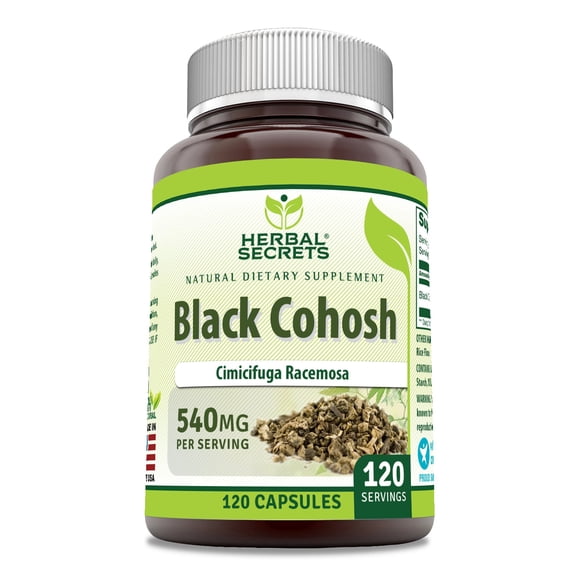 Herbal Secrets Black Cohosh 540 Mg Per Serving 120 Capsules Supplement | Cimicifuga racemosa | Non-GMO | Gluten Free