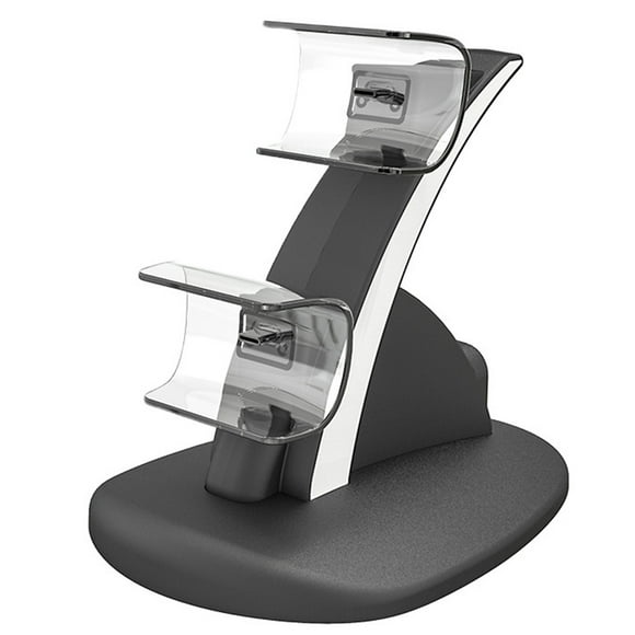 Peggybuy HBP-253 Wireless Controller Dual Charger Cradle with Lights for PS5 (Black)