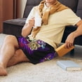 thumbnail image 5 of Balery Mushrooms and Skull Men's Cotton Knit Pajama Shorts Waistband & Pockets,Short Pajama Pants-Medium, 5 of 8