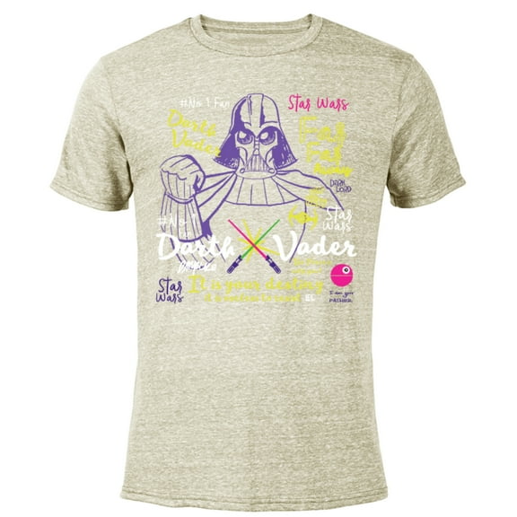 Star Wars Darth Vader Quotes and Doodles - Short Sleeve Blended T-Shirt for Adults - Customized-Yellow