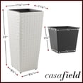 thumbnail image 3 of Casafield (Set of 2) All-Weather Outdoor Planters with Liners - White, Tall Tapered Plant Boxes with Flower Pots for Front Porch, Patio, Garden, 3 of 7