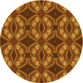 thumbnail image 1 of Ahgly Tapis Rond Lavable en Machine Intérieur Transitionnel Orange, 3 Pieds Rond, 1 of 7