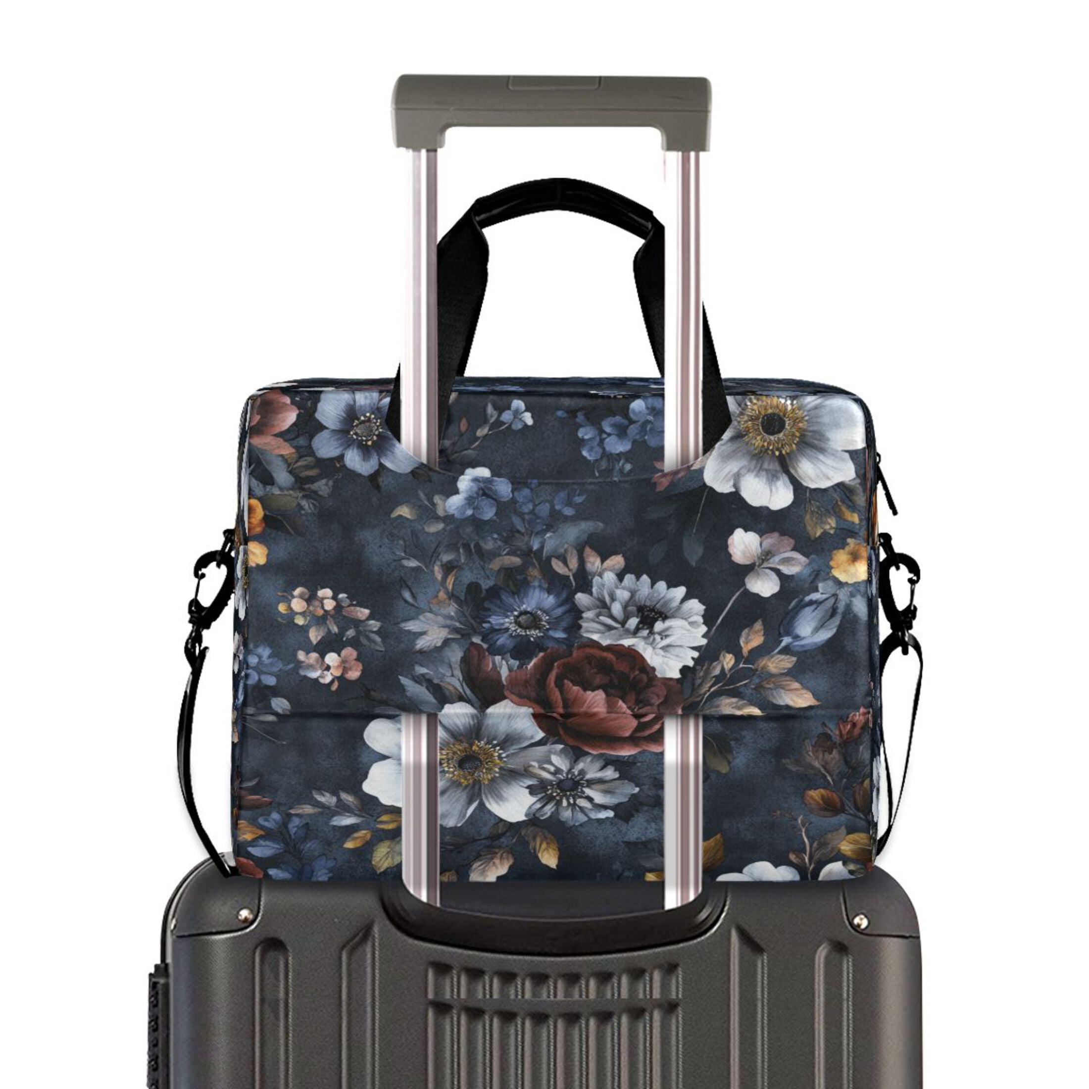 16" Laptop Tote Bag Laptop Sleeve Case Computer Briefcase for Work & Travel Blue Peonies