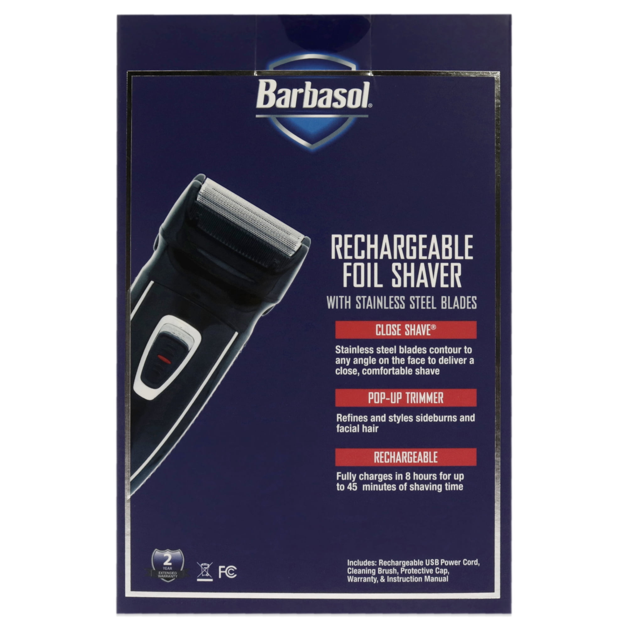 Barbasol Rechargeable Foil Shaver With Stainless Steel Blades