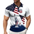 thumbnail image 7 of adaychics Mens American Flag Golf Shirt 250 Years Since 1776 Short Sleeve Patriotic US Flag 4th of July Golf Shirt for Parade, 7 of 7