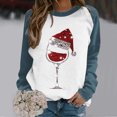 thumbnail image 1 of Puntoco Mujer Navidad Invierno Manga Larga Cuello Redondo Impresión De Letras Top Blusa Sudadera Puntoco Puntoco-9167, 1 of 4