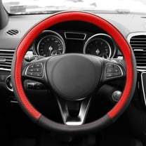 FH Group Geometric Chic Microfiber Leather Car Steering Wheel Cover Fits 14.5 Red