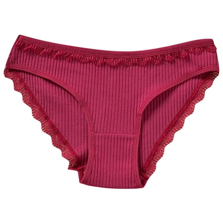 Vblhal Clearance Clothes under $5.00 Women Floral Lace Trim Panties Sexy Hipster Underwear Mid Waist Brief Tangas Everyday Panty Soft Cozy Bikini Lingerie