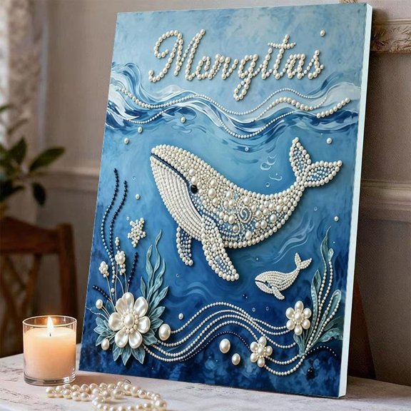 Ocean Theme Pearl Art DIY Kit,Octopus Pearl Diamond Art Painting Kit,Handmade 3D Sparkling Coastal Wall Decor,Cozy Coastal Beach House Wall Art,Relaxing Craft for Beach Lovers