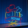 thumbnail image 3 of Handmadetneonsign Beehaw Neon Sign, Bee With Cowboy Hat Wall Art Decor, Bedroom Bee Lover Gifts Wall Decor, 3 of 5