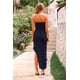 thumbnail image 2 of Vestido PRETTYGARDEN 2025 Largo Strapless con Volantes Azul Marino M, 2 of 8