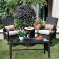 Elegant Outdoor Patio Furniture Spacious Coffee Table with Clear