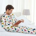 thumbnail image 6 of Picia Ladybugs And Flowers Pattern Men’s Long-Sleeve Sleepwear Set - Soft 2-Piece Loungewear with Pockets, Comfy PJs for Relaxing Nights-Medium, 6 of 7