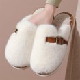 thumbnail image 2 of Luxalzxs Fuzzy Slippers Women Slip-on Bedroom Slippers, Closed Toe Winter Warm House Shoes Soft Plush Indoor Outdoor Memory Foam Slippers Non-Slip Cute House Slippers for Cold Weather, 2 of 5