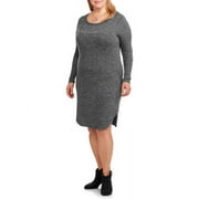 Women's Plus Scoop Neck Long Sleeve Dress