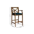thumbnail image 5 of Noble House Perla Outdoor Acacia Wood Barstools Teak and Blue (Set of 4), 5 of 6