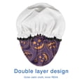 thumbnail image 4 of Shower Caps,Hand Drawn Halloween Pumpkin Pattern Waterproof Shower Cap for Women 4 Pieces,Double Reusable Hair Cover for Shower PEVA Elastic Stretch Hem, 4 of 7