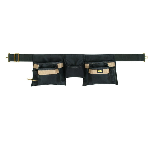Delantal para herramientas personalizado de artesanía en cuero, unisex, 8 bolsillos, negro