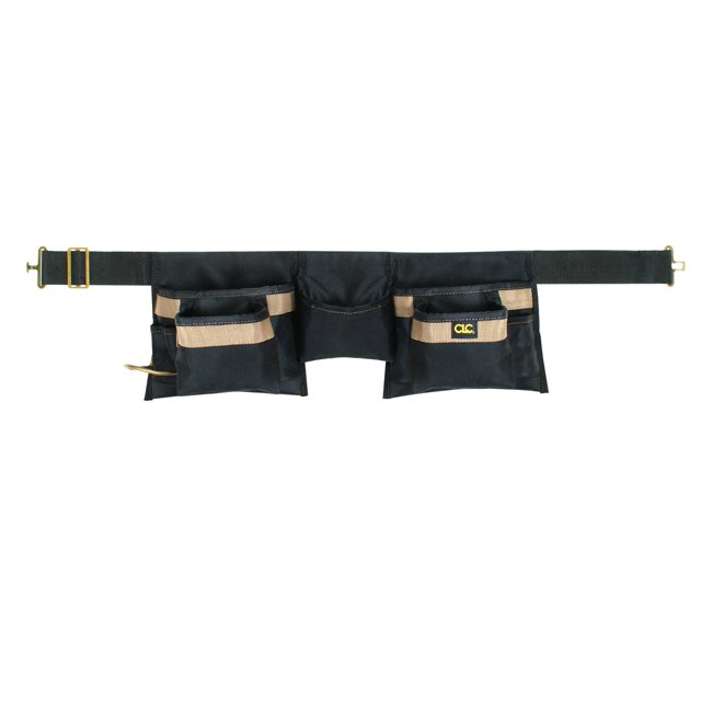 Delantal para herramientas personalizado de artesanía en cuero, unisex, 8 bolsillos, negro