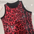 thumbnail image 4 of WAYUTE Tank Tops for Women Stylish Glitter Ribbed Neckline Leopard Print Fo Casual Streetwear Sleeveless Camisole Tunic Top, 4 of 5