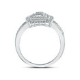 thumbnail image 4 of Diamond Princess 10kt White Gold Womens Round Diamond Rectangle Cluster Split-shank Ring 1/4 Cttw, 4 of 4
