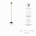 thumbnail image 6 of Modway Stellar 1-Light Pendant Light in Opal Satin Brass, 6 of 7