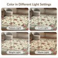 thumbnail image 7 of ODIKA 8'x10' Washable Area Rug Non-Slip Chair-Friendly Mat Dark Green Cream Vinyl Vintage Damask Floral Artwork with Ornamental Scrolls for Dining Room, Large Office, Lounge, 7 of 7