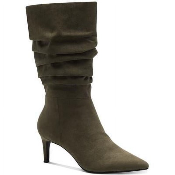 Alfani Womens Lissa Slouch Boots Olive Micro 5.5M