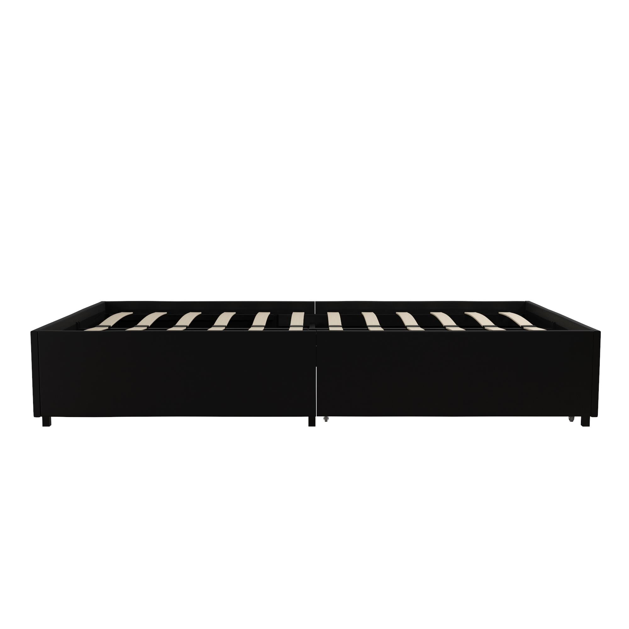 Buy RealRooms Alden Platform Bed with Storage Drawers, Twin, Black Faux