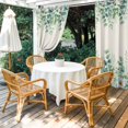 thumbnail image 4 of Outdoor Curtains for Patio Waterproof, Green Eucalyptus Leaves Outdoor Privacy Panels Grommet, Daisy Summer Botanical Watercolor Blackout Outside Curtains for Porch/Cabana 54"x84", 2 Panels, 4 of 8