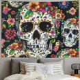 thumbnail image 2 of Orinice Skull Flowers Maximalism Tapestry Wall Hanging Unique Style for Home Decor, Living Room, Bedroom - Graphic Tapestries for Apartment, Farmhouse, Dorm 40x60inch, 2 of 6