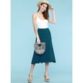 thumbnail image 4 of Made by Johnny Women's Lightweight Fold Over Flared Midi Skirt XL TEAL, 4 of 6