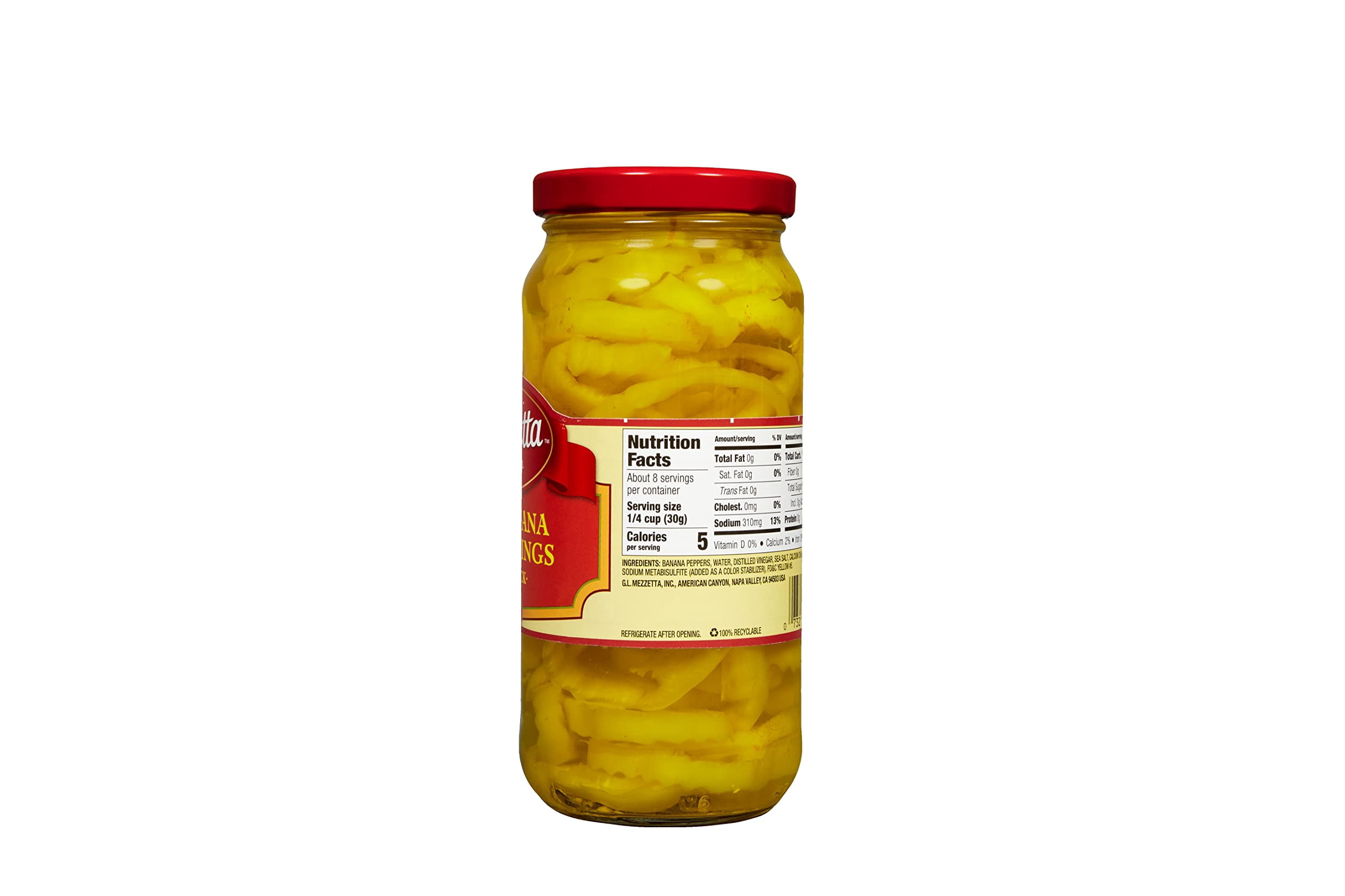 G L Mezzetta Pepper, Banana, Hot, Wax, Sld, 16-Ounce (Pack of 6)