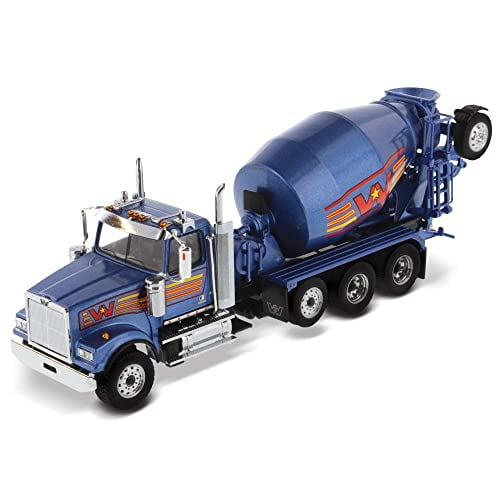 1:50 Western Star 4900 with Lift Axle and McNeilus BridgeMaster Mixer - Metallic Blue - Diecast Masters 71075 Transport Series