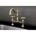thumbnail image 2 of Kingston Brass KS1172BEX Essex Bridge Kitchen Faucet, Polished Brass, 2 of 3