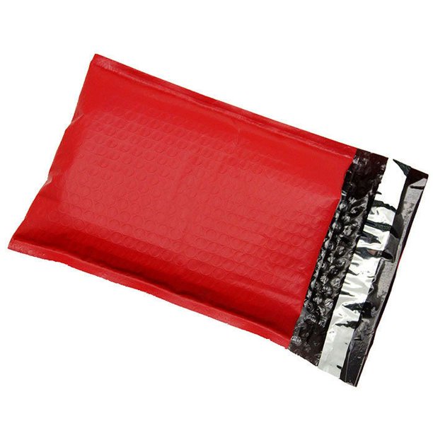 100 0 ( RED ) Poly Bubble Mailers Envelopes Bags 6x10 Extra Wide CD