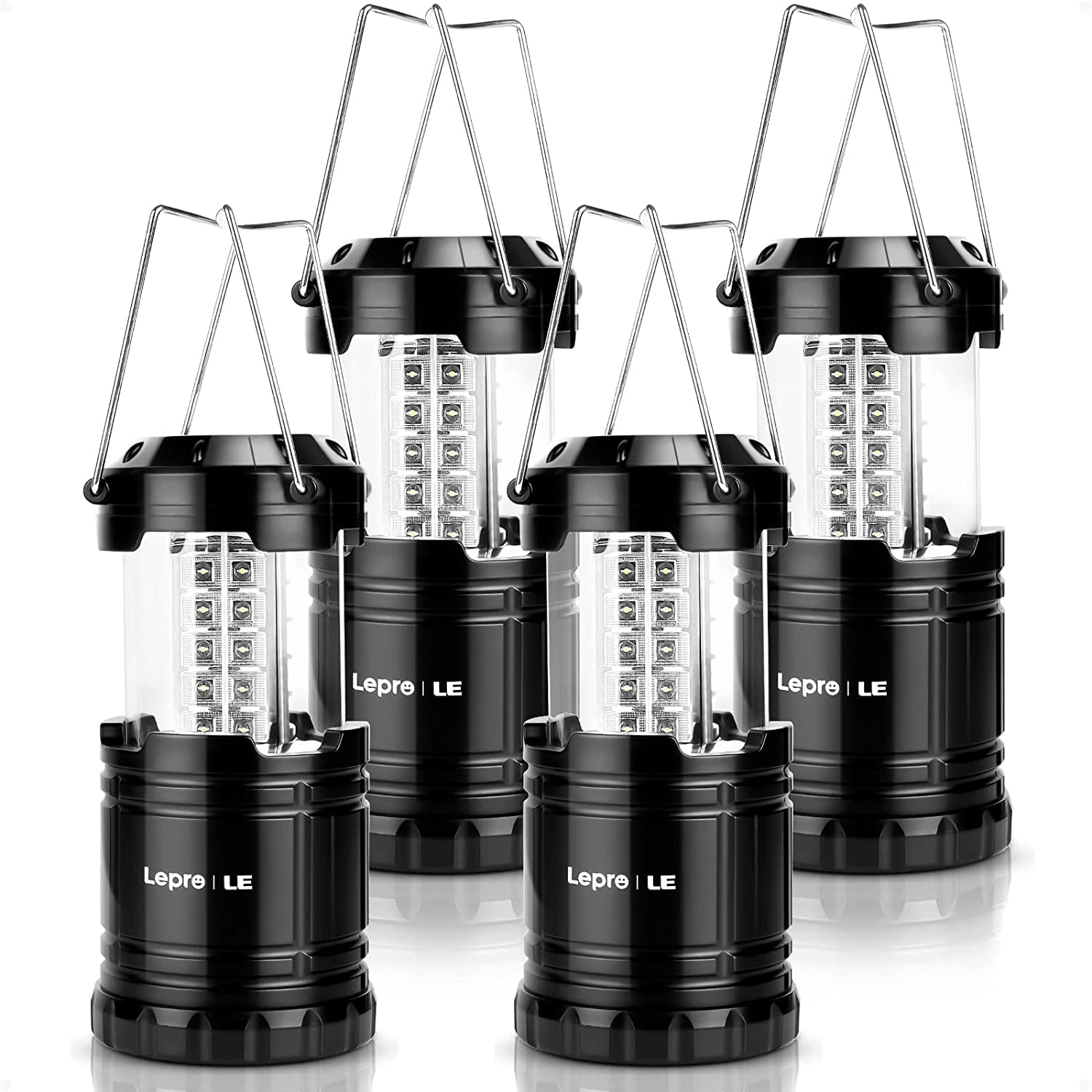 Lepro LED Camping Lanterns Battery Powered, Collapsible 4Pack Value