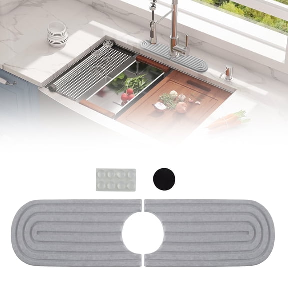 RYANSTAR RACING Kitchen Sink Splash Guard – Diatomaceous Earth Drip Catcher Tray Mat, Instantly Dries & Prevents Moisture Buildup