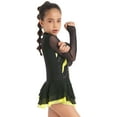 thumbnail image 3 of ZDHoor Kids Girls Shiny Rhinestone Mesh Tutu Figure Skating Dress,Sizes 6-16 Yellow 8, 3 of 7