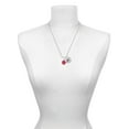 thumbnail image 3 of Delight Jewelry Silvertone 3-D Frosted Red Resin Ornament with Crystals Silvertone Script Initial Disc - W - Charm Necklace, 20"+3", 3 of 4